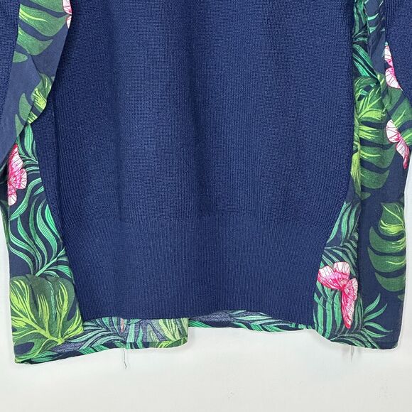 Sandrine Rose French Worker Floral Wool Blend Sweater Blue Women Medium NWT - Picture 5 of 11